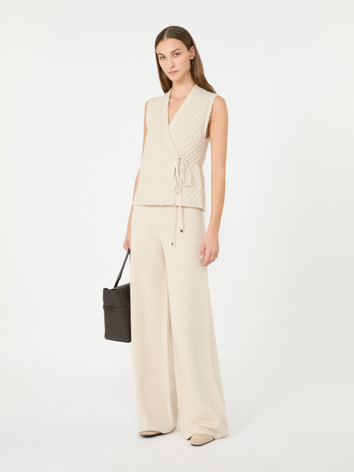 Wool and cashmere yarn gilet - BEIGE - Max Mara