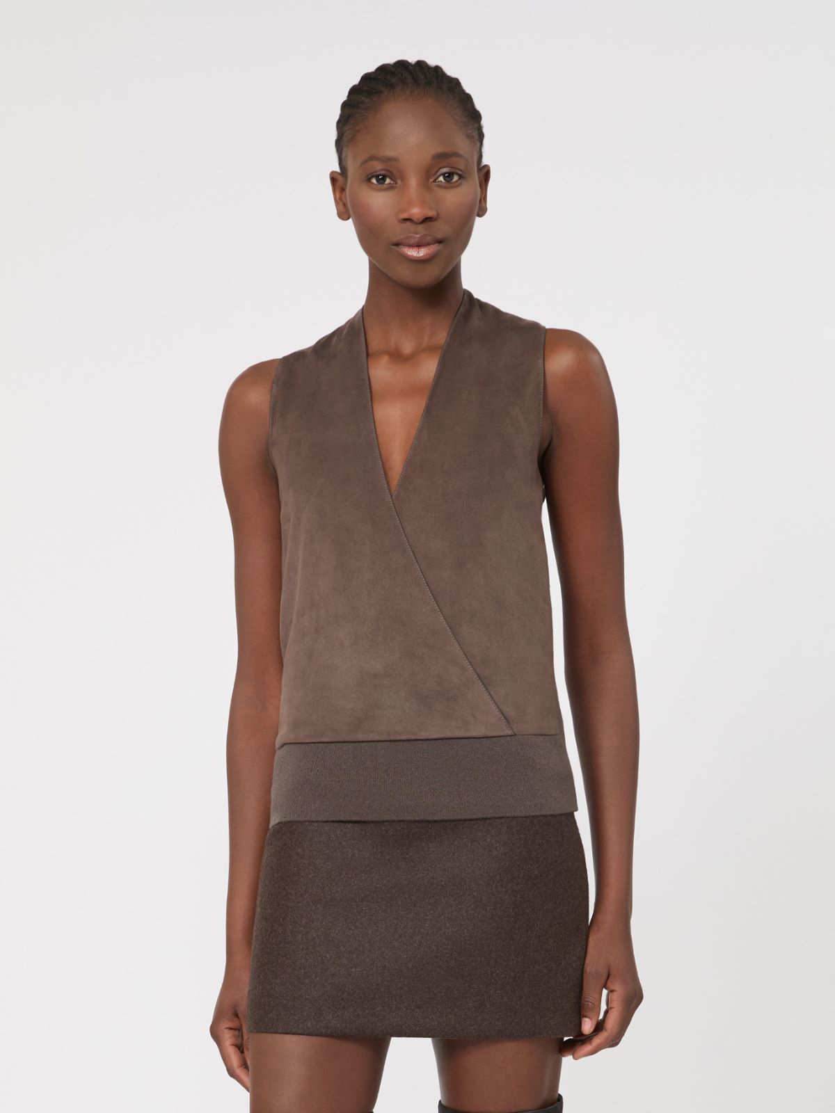 Kamizelka z przędzy z wełny i kaszmiru - BŁOTNY - Max Mara - 2