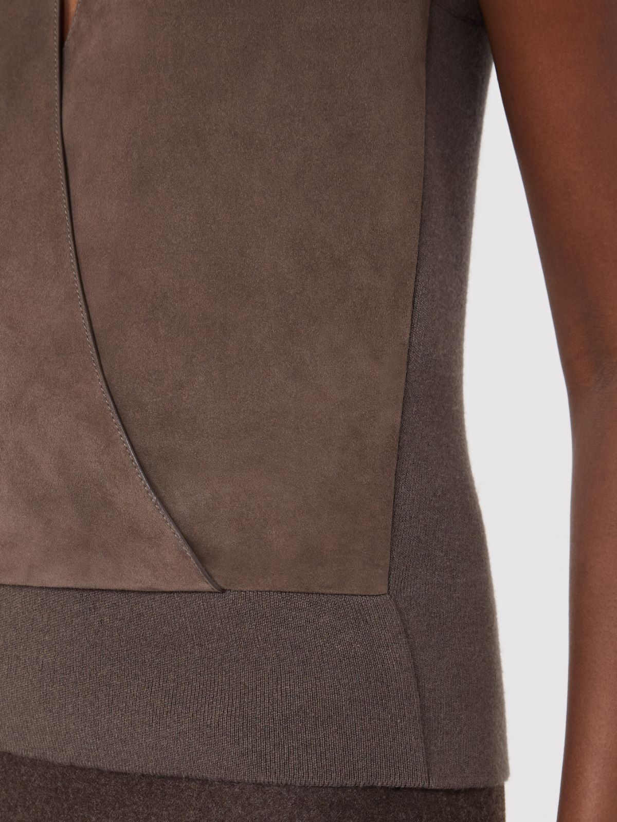 Kamizelka z przędzy z wełny i kaszmiru - BŁOTNY - Max Mara - 4
