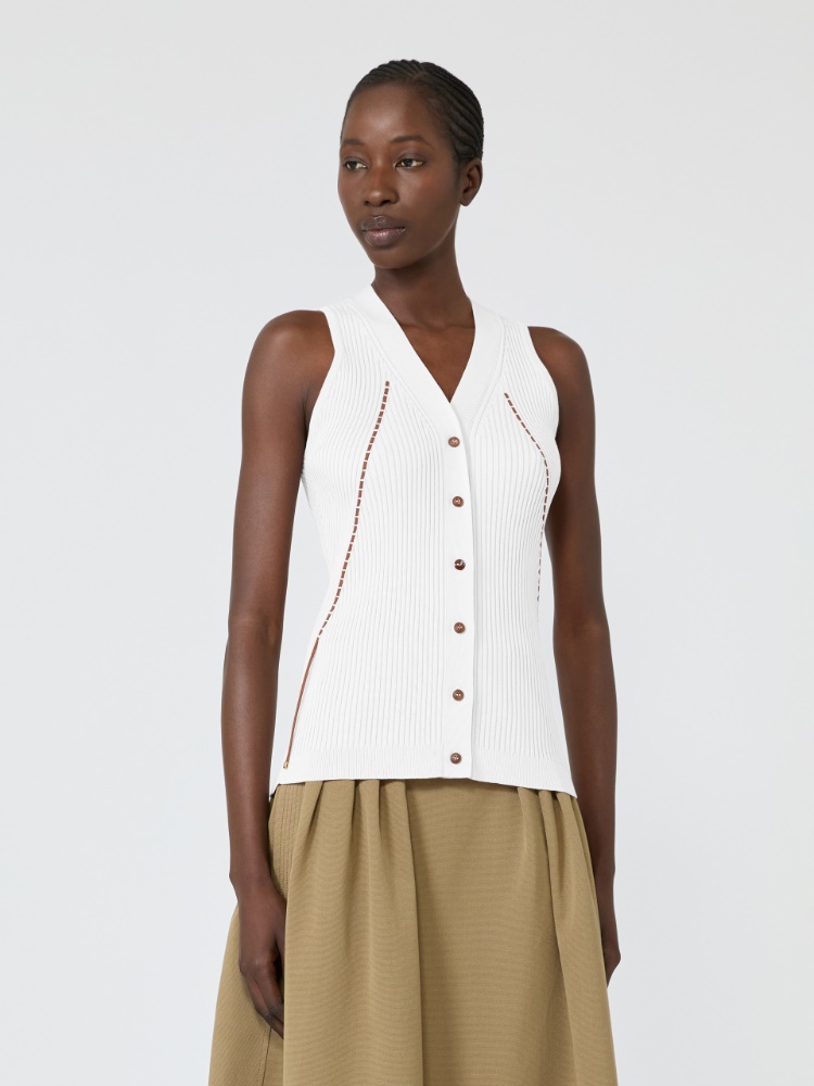 Weste aus Baumwolle und Viskose - WEISS - Max Mara - 2