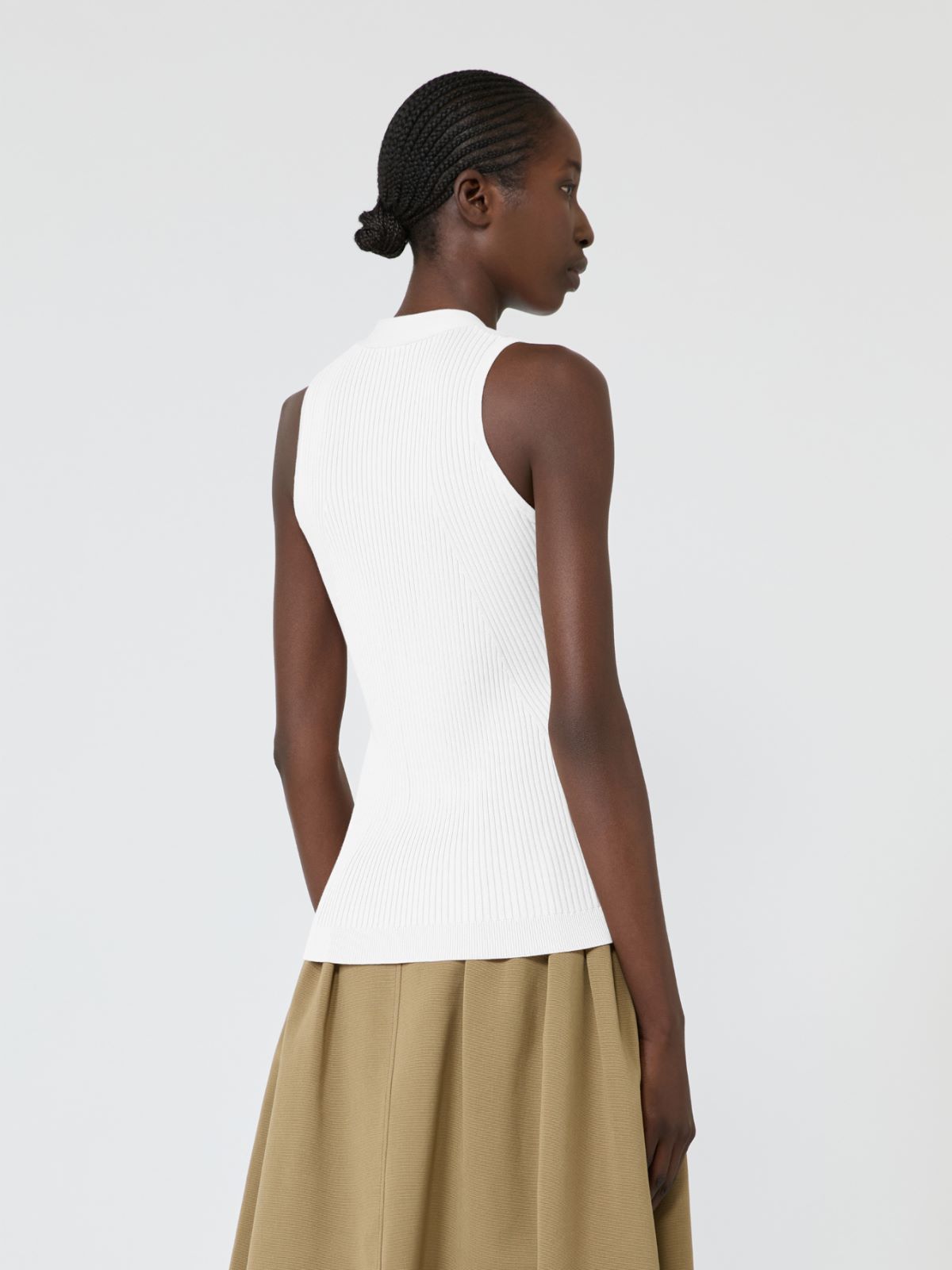 Weste aus Baumwolle und Viskose - WEISS - Max Mara - 3