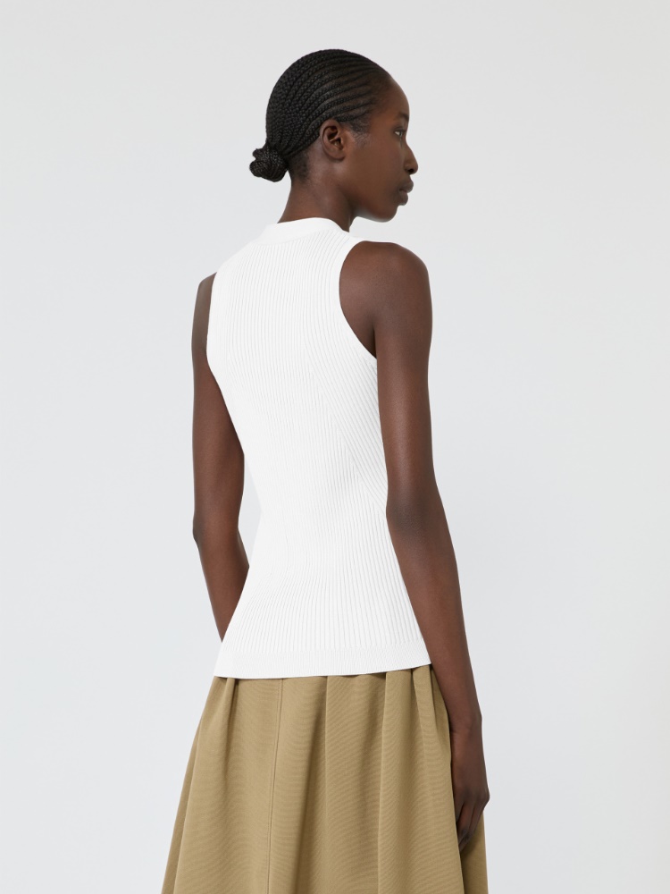 Weste aus Baumwolle und Viskose - WEISS - Max Mara - 3