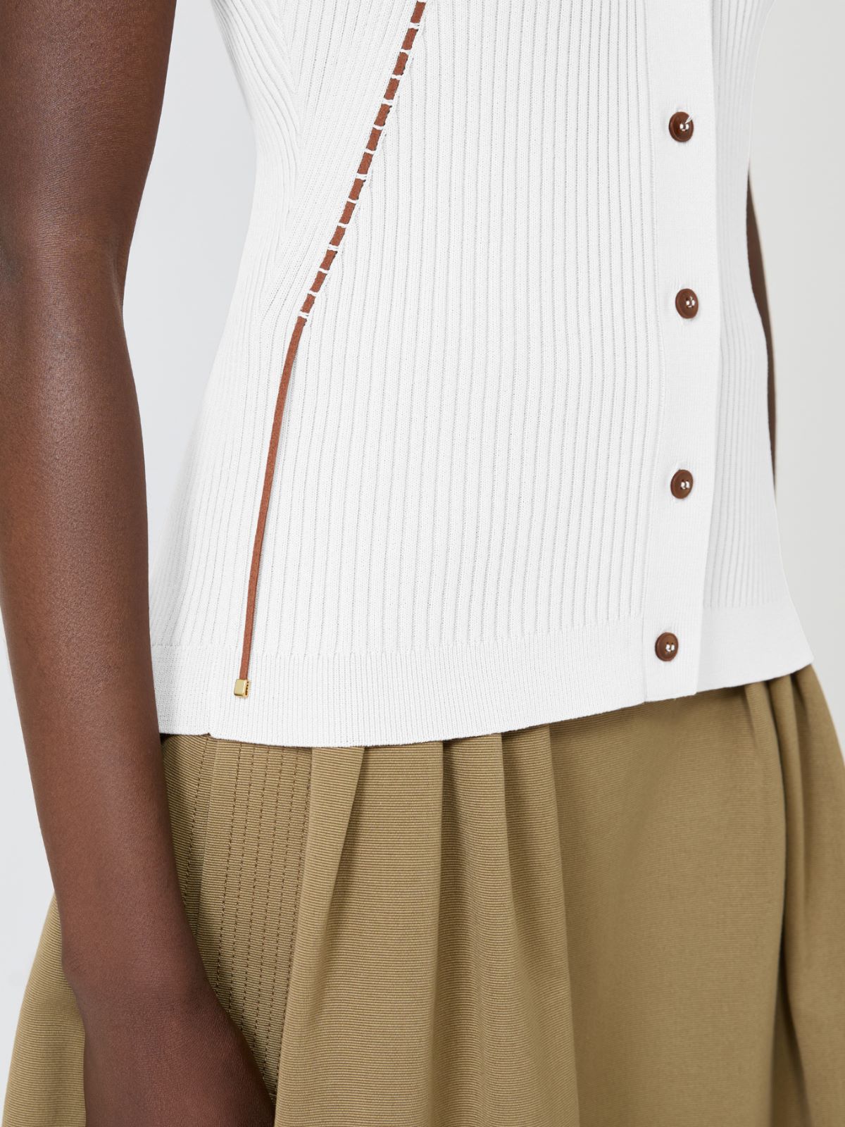 Weste aus Baumwolle und Viskose - WEISS - Max Mara - 5