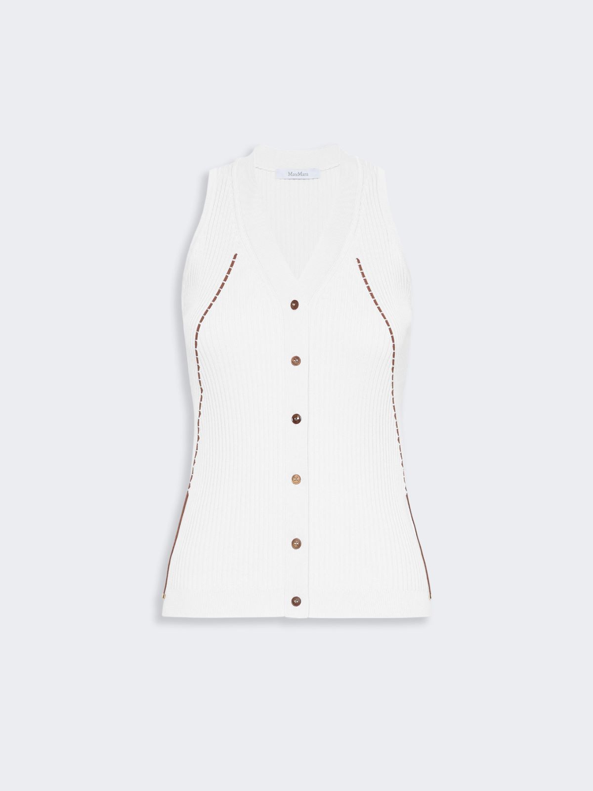 Weste aus Baumwolle und Viskose - WEISS - Max Mara - 6
