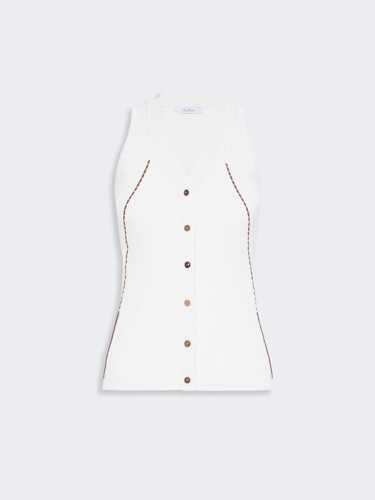 Weste aus Baumwolle und Viskose - WEISS - Max Mara - 6