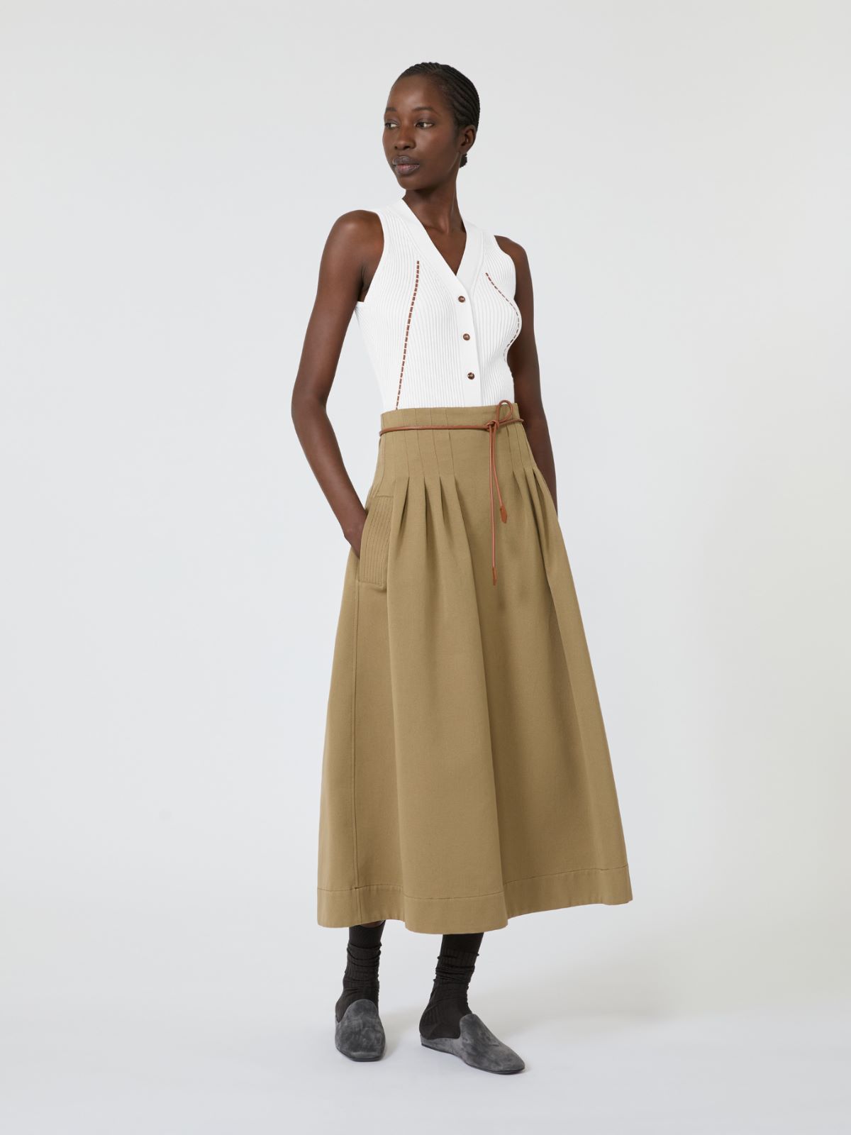 Weste aus Baumwolle und Viskose - WEISS - Max Mara