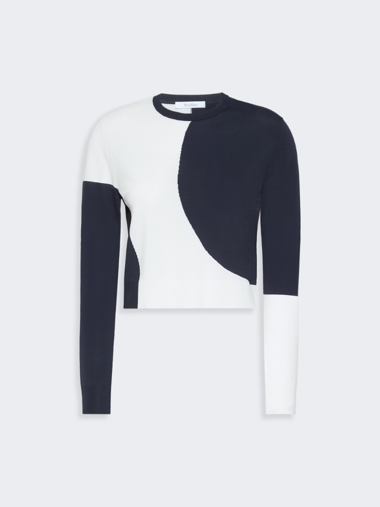 Slim-fit viscose crepe sweater - WHITE