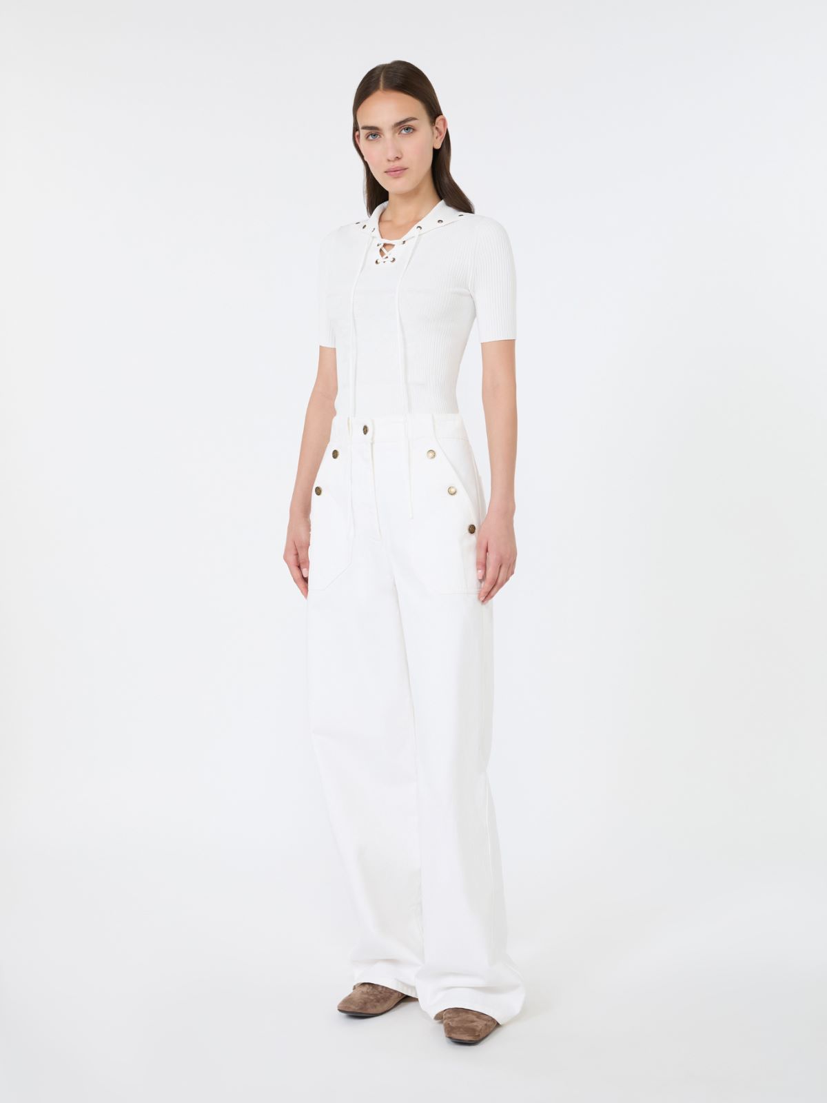 코르테 비스코스 스웨터 - WHITE - Max Mara