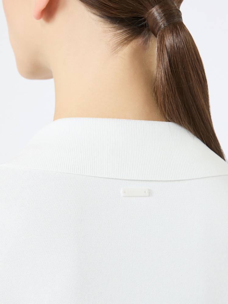 Long viscose crepe sweater - WHITE - 4