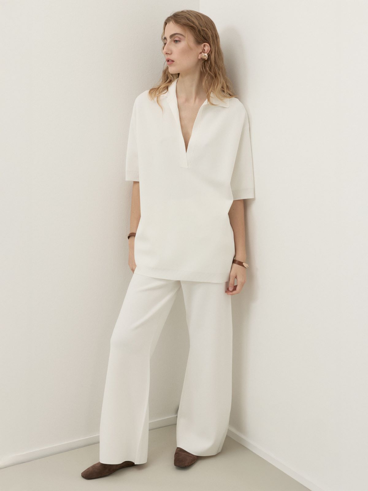 Long viscose crepe sweater + WHITE - Max Mara