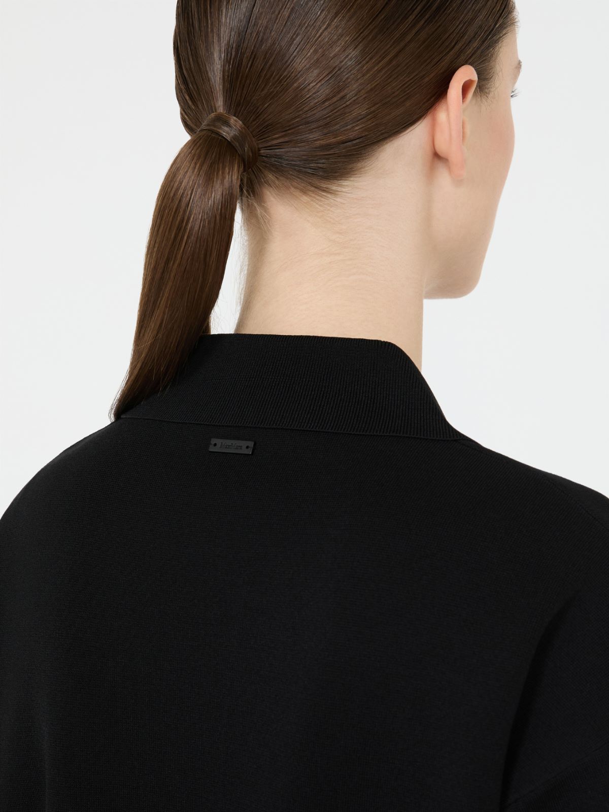 Long viscose crepe sweater - BLACK - Max Mara - 4