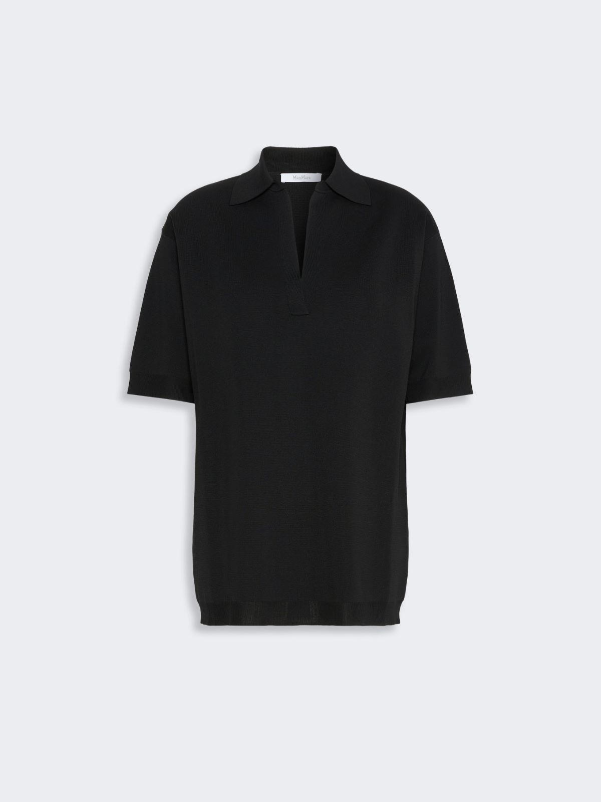 Max Mara Long Viscose Crepe Sweater In Black