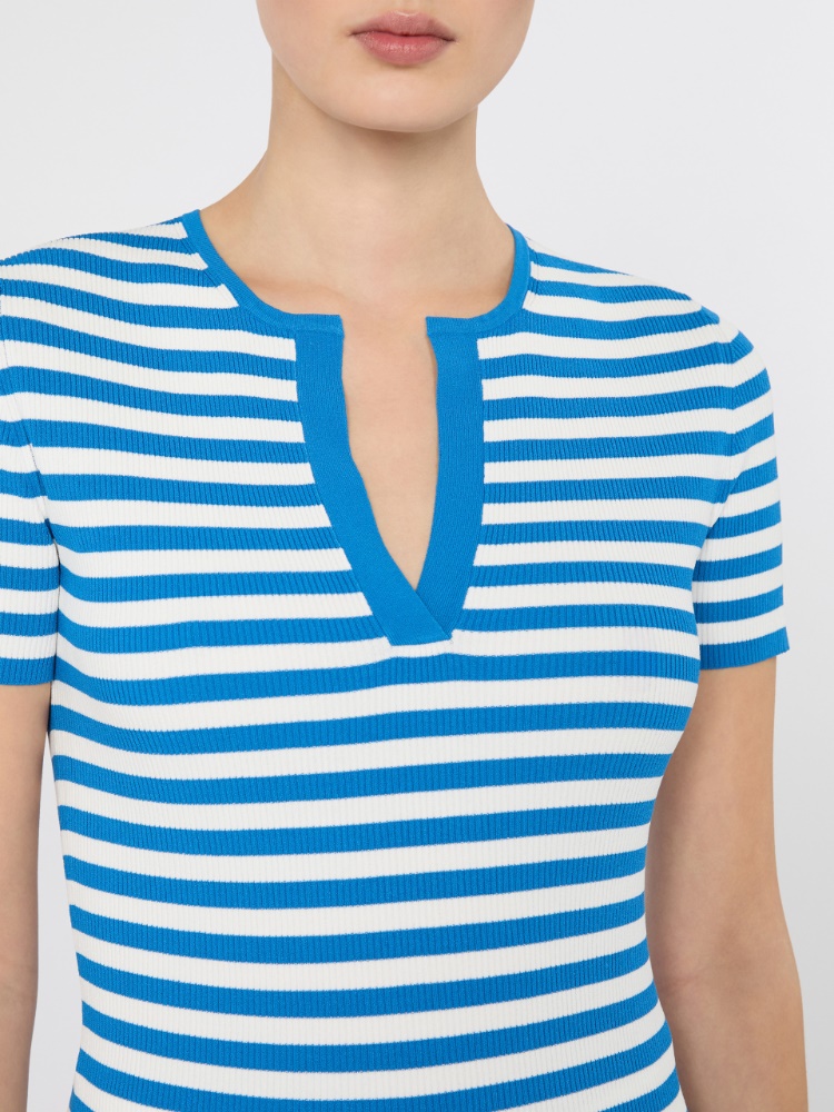 Viscose crepe sweater with scarf detail - WHITE - 4