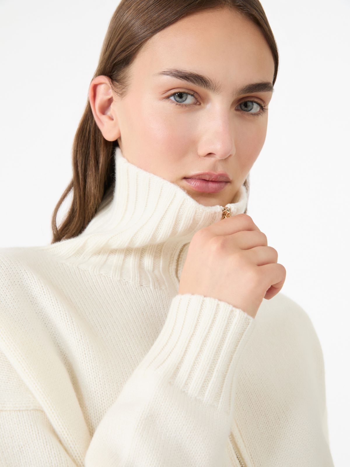 Cashmere yarn high-neck sweater - WHITE - Max Mara - 4