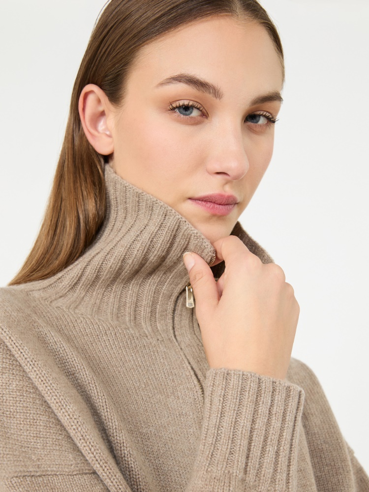 Cashmere yarn high-neck sweater - SAND - Max Mara - 4