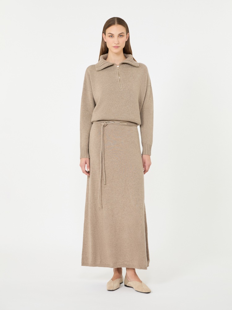 Cashmere yarn high-neck sweater + SAND - Max Mara