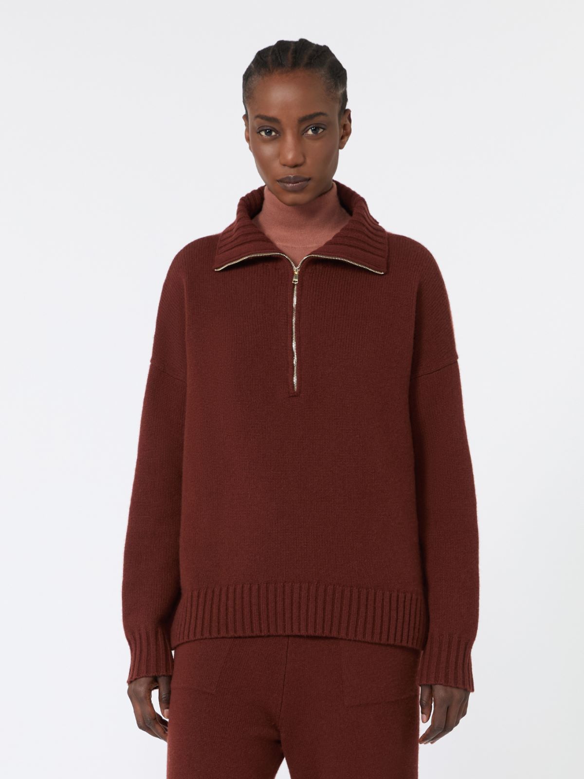 Cashmere yarn high-neck sweater - RUST - Max Mara - 2