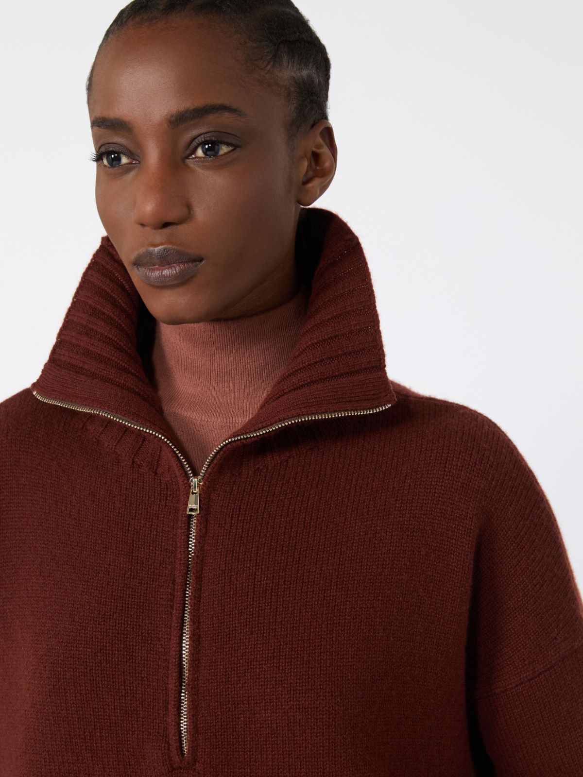 Cashmere yarn high-neck sweater - RUST - Max Mara - 4