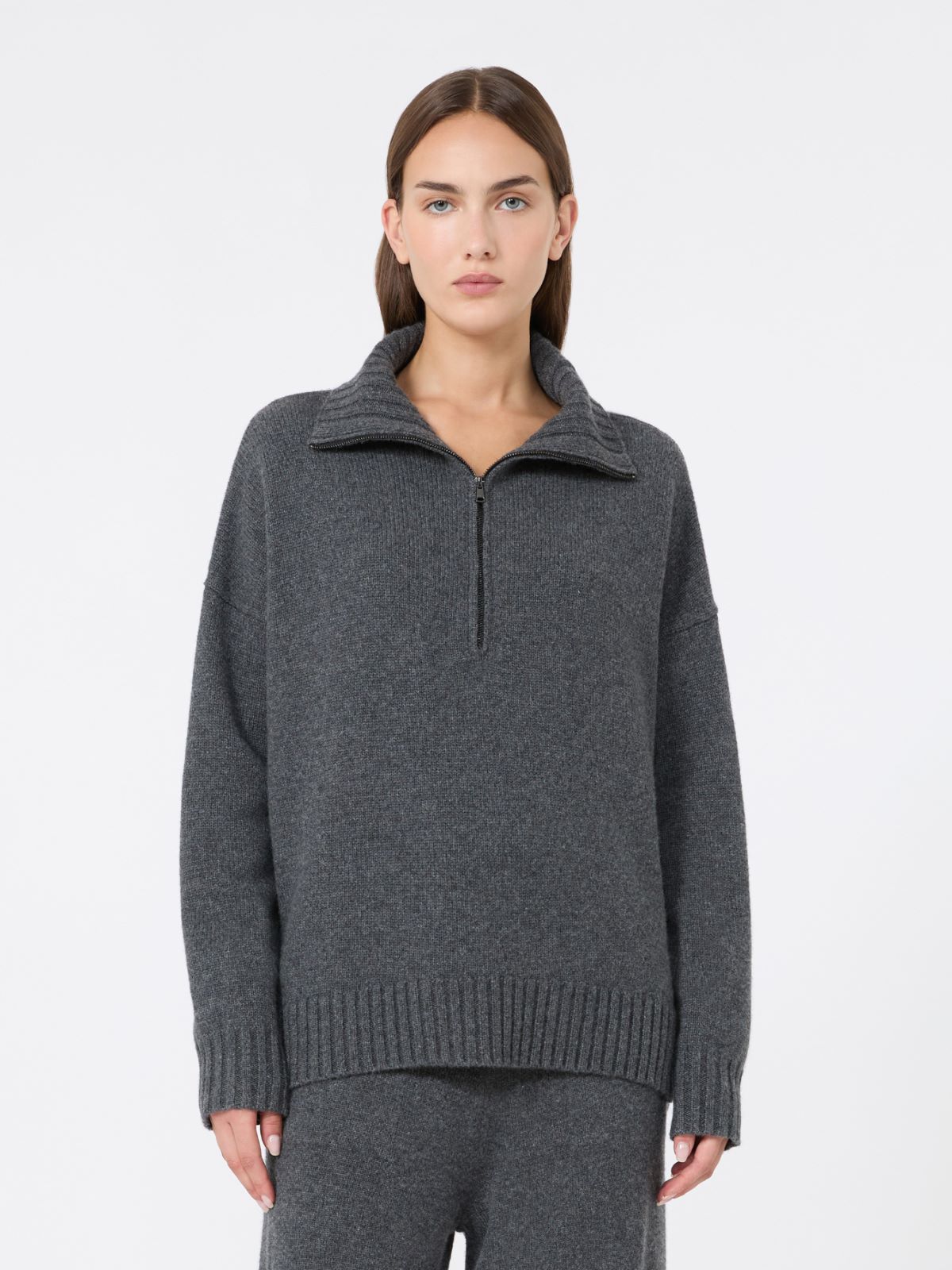 Cashmere yarn high-neck sweater - DARK GREY - Max Mara - 2