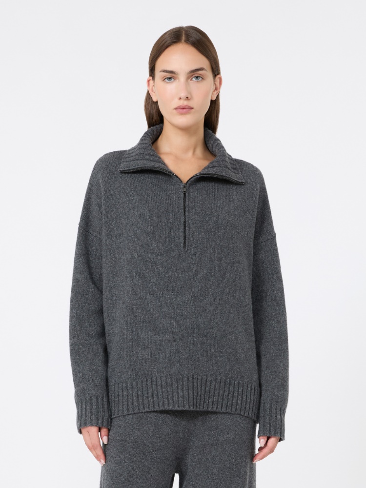 Cashmere yarn high-neck sweater - DARK GREY - Max Mara - 2