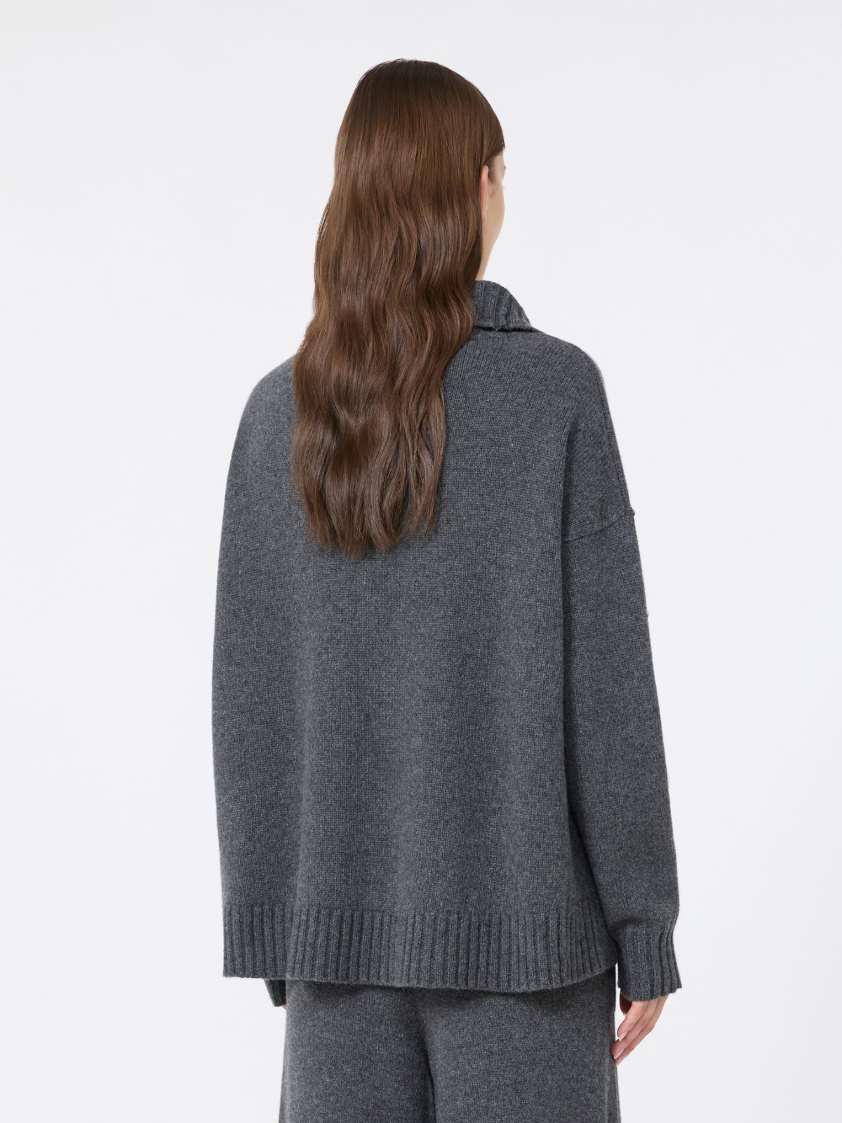 Cashmere yarn high-neck sweater - DARK GREY - Max Mara - 3
