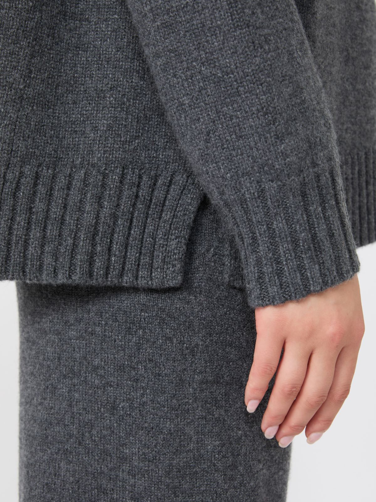 Cashmere yarn high-neck sweater - DARK GREY - Max Mara - 5