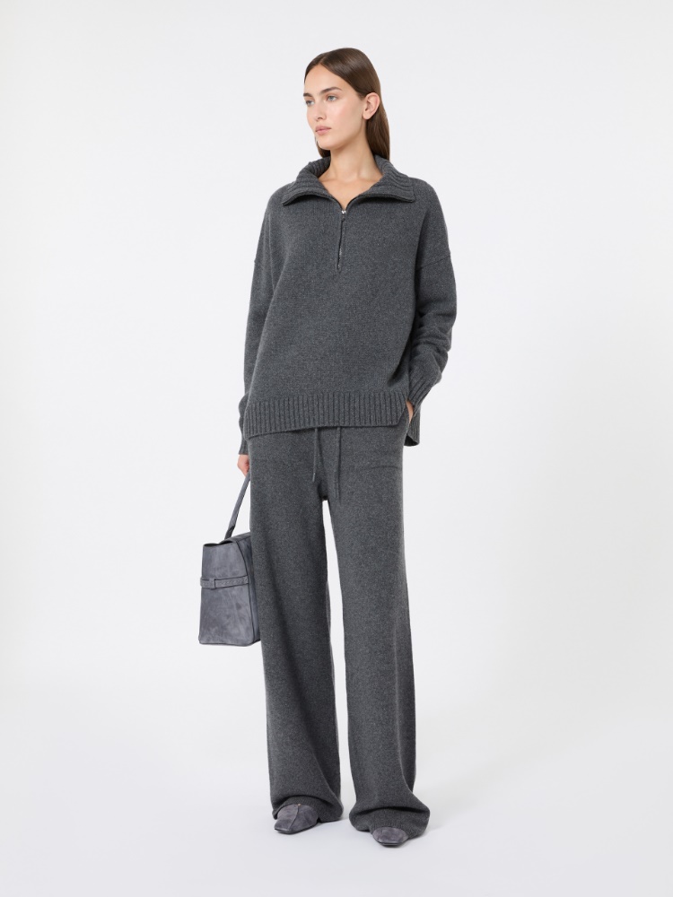 Cashmere yarn high-neck sweater - DARK GREY - Max Mara