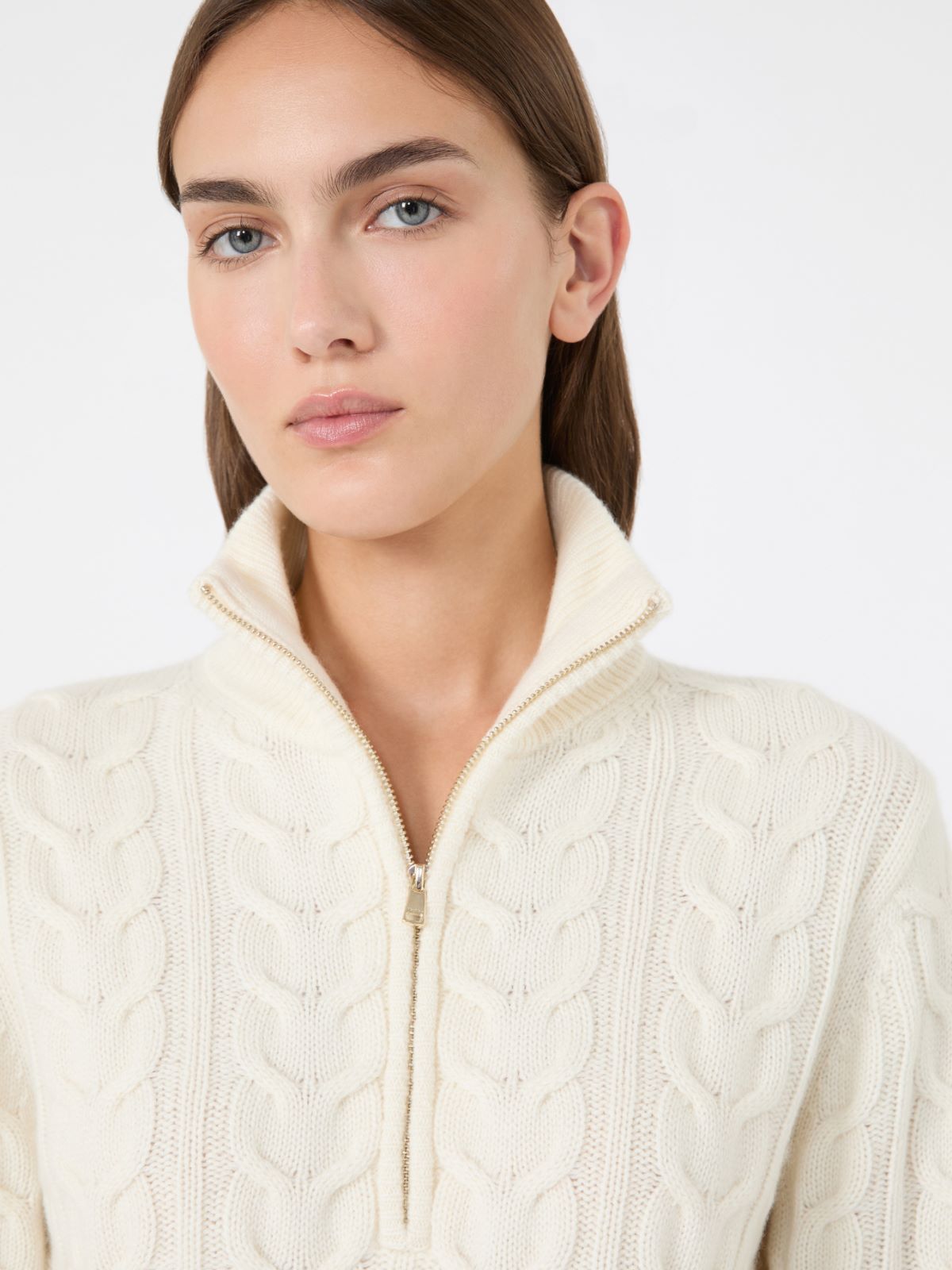 Cable-knit cashmere yarn sweater - WHITE - Max Mara - 4