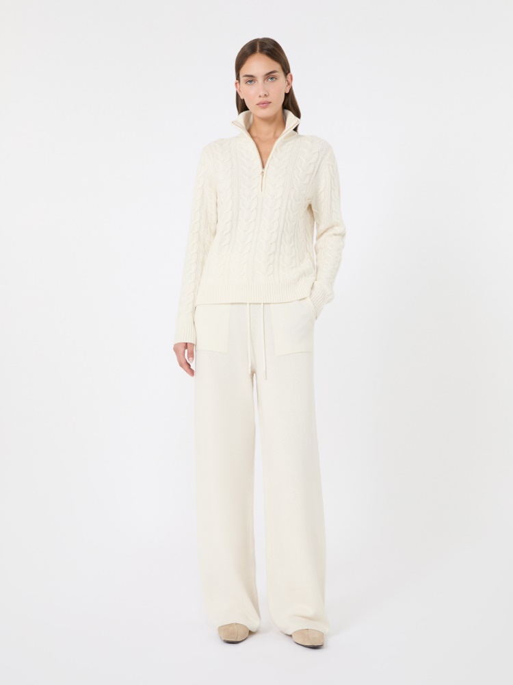 Cable-knit cashmere yarn sweater - WHITE - Max Mara