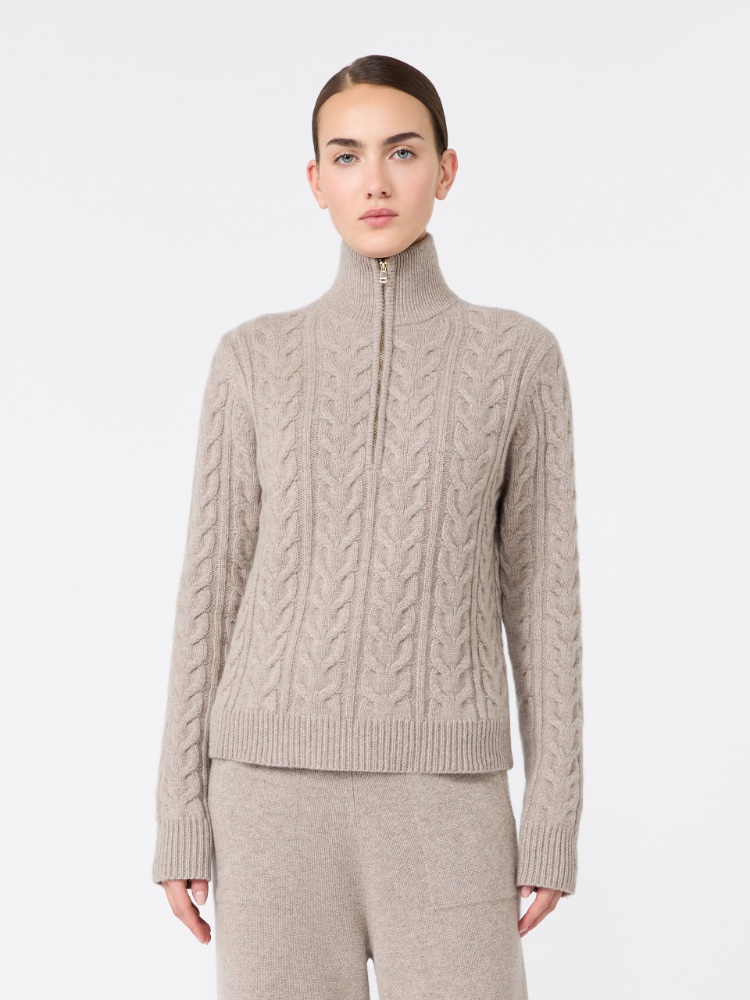 Cable-knit cashmere yarn sweater - SAND - Max Mara - 2