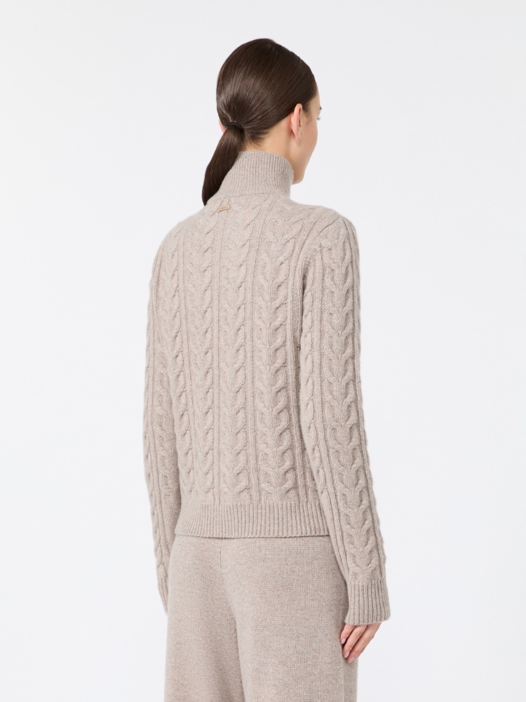 Cable-knit cashmere yarn sweater - SAND - Max Mara - 3