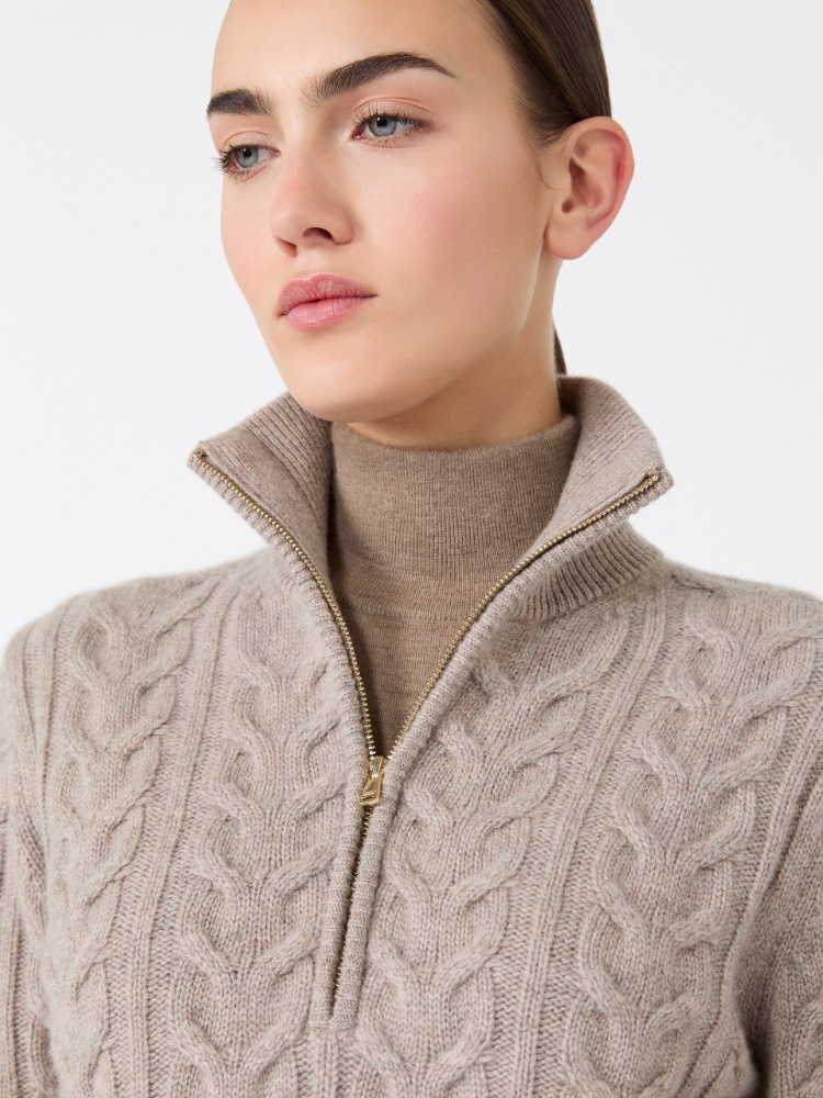 Cable-knit cashmere yarn sweater - SAND - Max Mara - 4