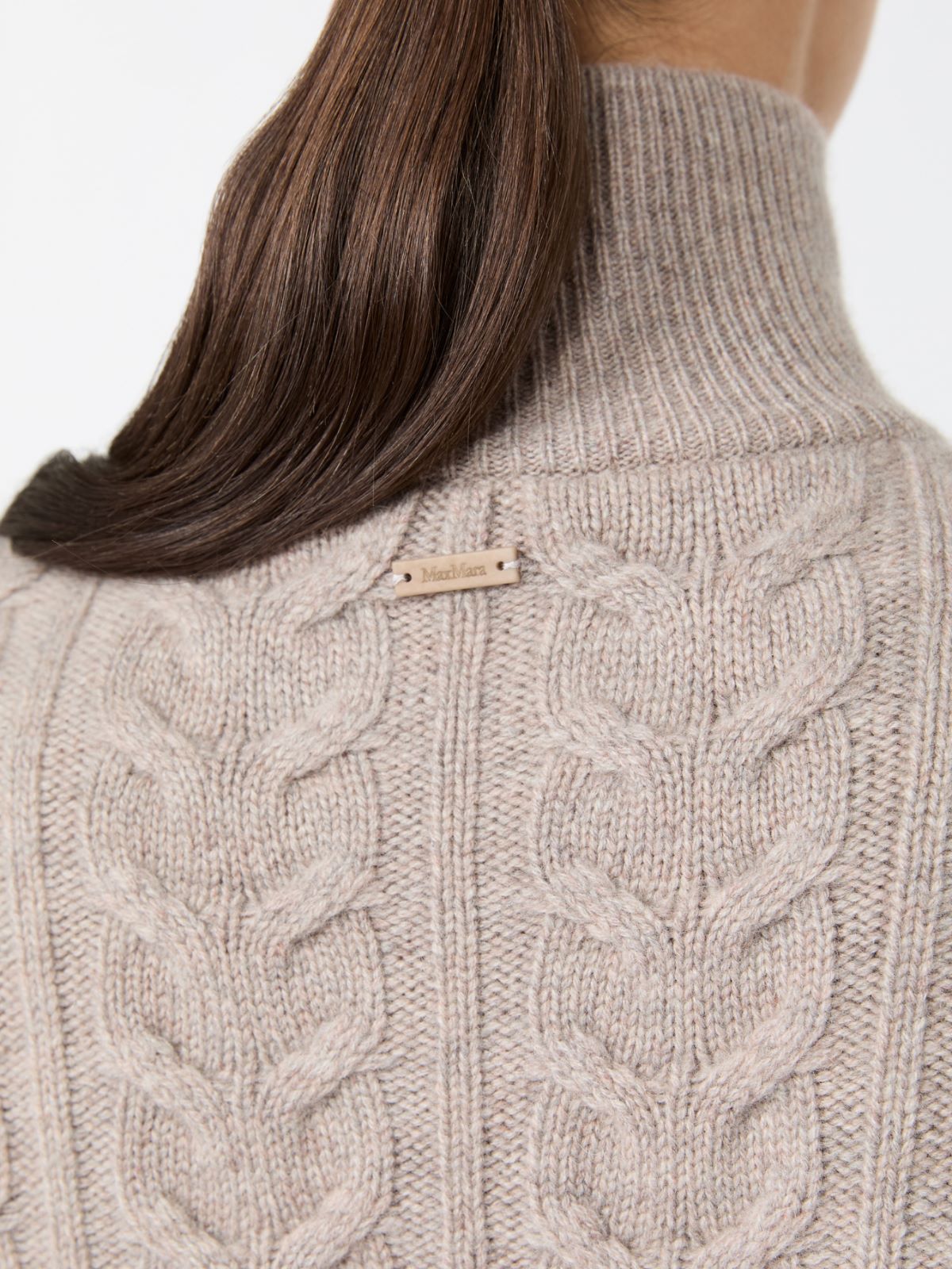 Cable-knit cashmere yarn sweater - SAND - Max Mara - 5
