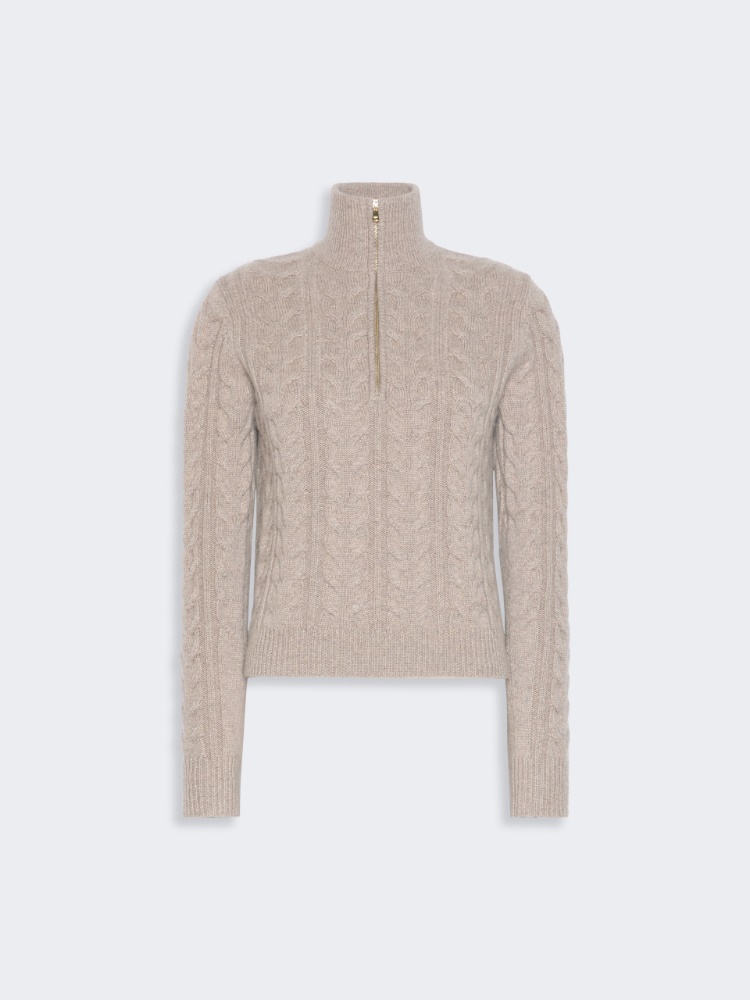 Cable-knit cashmere yarn sweater - SAND - Max Mara - 6