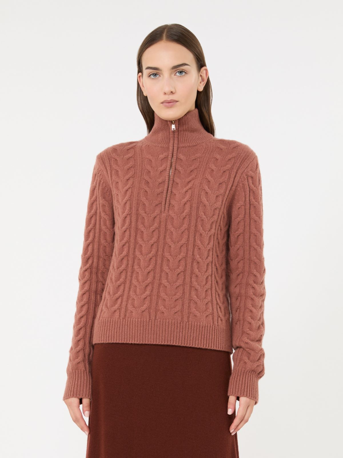 Cable-knit cashmere yarn sweater - ANTIQUE ROSE - Max Mara - 2