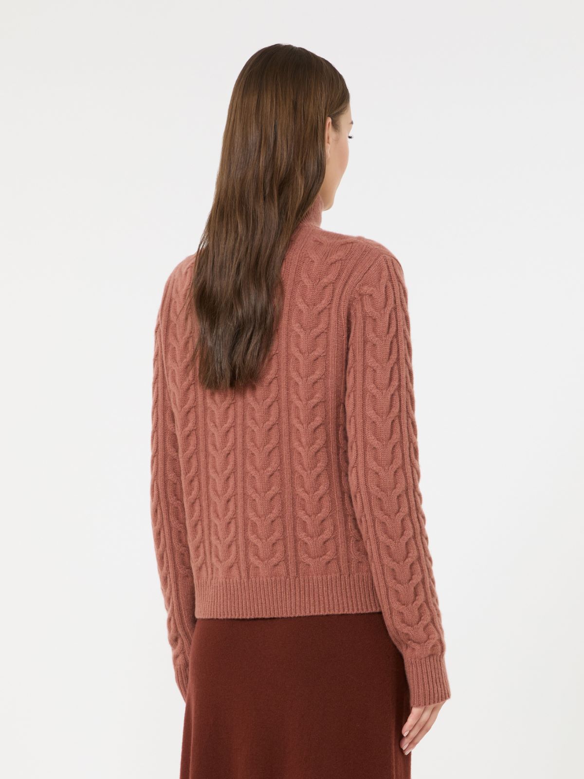 Cable-knit cashmere yarn sweater - ANTIQUE ROSE - Max Mara - 3