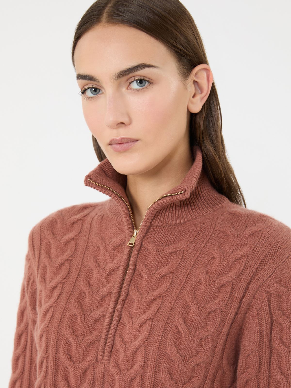 Cable-knit cashmere yarn sweater - ANTIQUE ROSE - Max Mara - 4