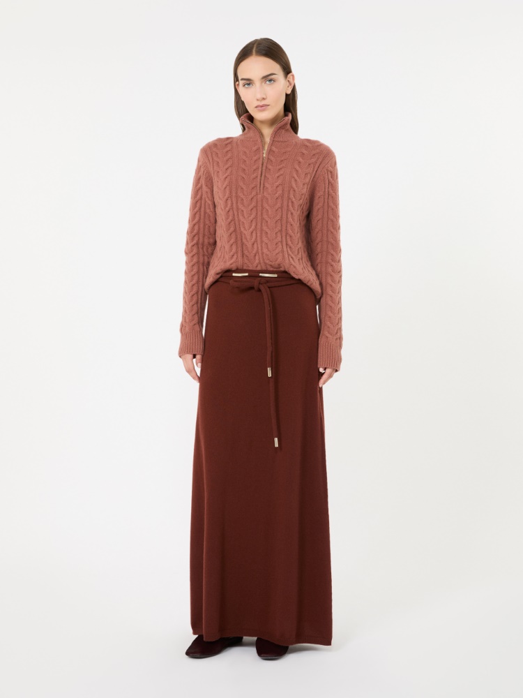 Cable-knit cashmere yarn sweater - ANTIQUE ROSE - Max Mara
