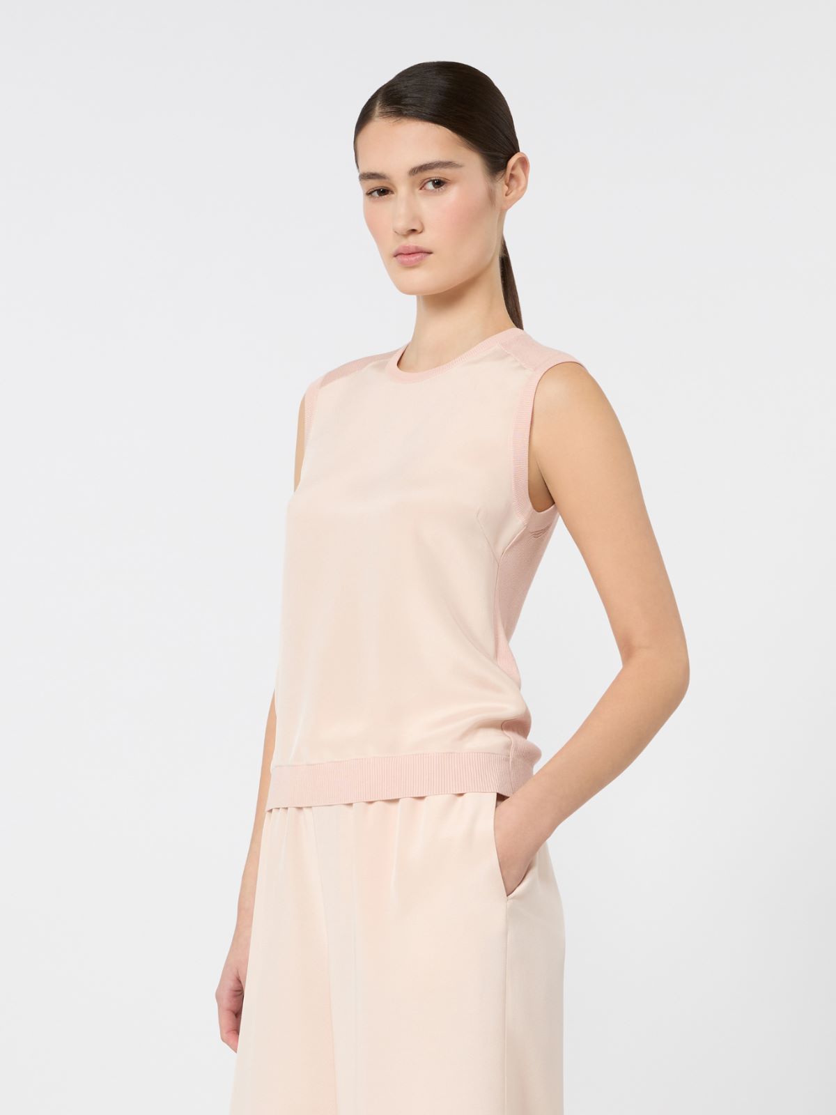 Sweter z kaszmirowo-jedwabnej przędzy - RÓŻOWY - Max Mara - 2
