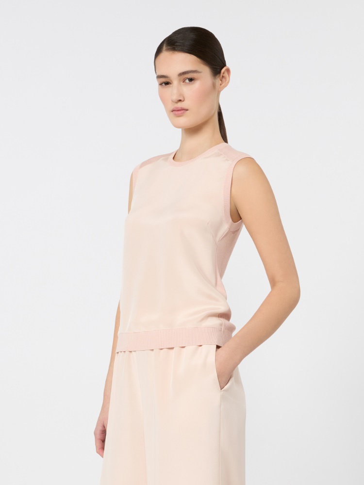 Sweter z kaszmirowo-jedwabnej przędzy - RÓŻOWY - Max Mara - 2