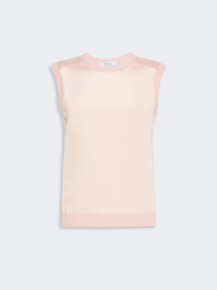 Sweter z kaszmirowo-jedwabnej przędzy - RÓŻOWY - Max Mara - 6