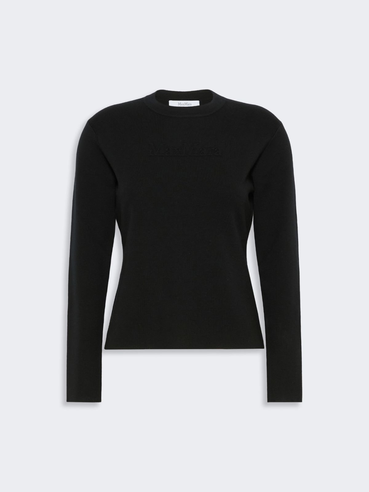Wool yarn sweater with embossed logo detail - CZARNY - Max Mara - 5