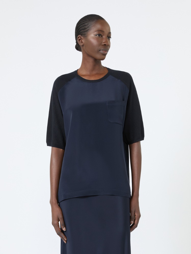 Loose cashmere and silk jumper - ULTRAMARINE - 2