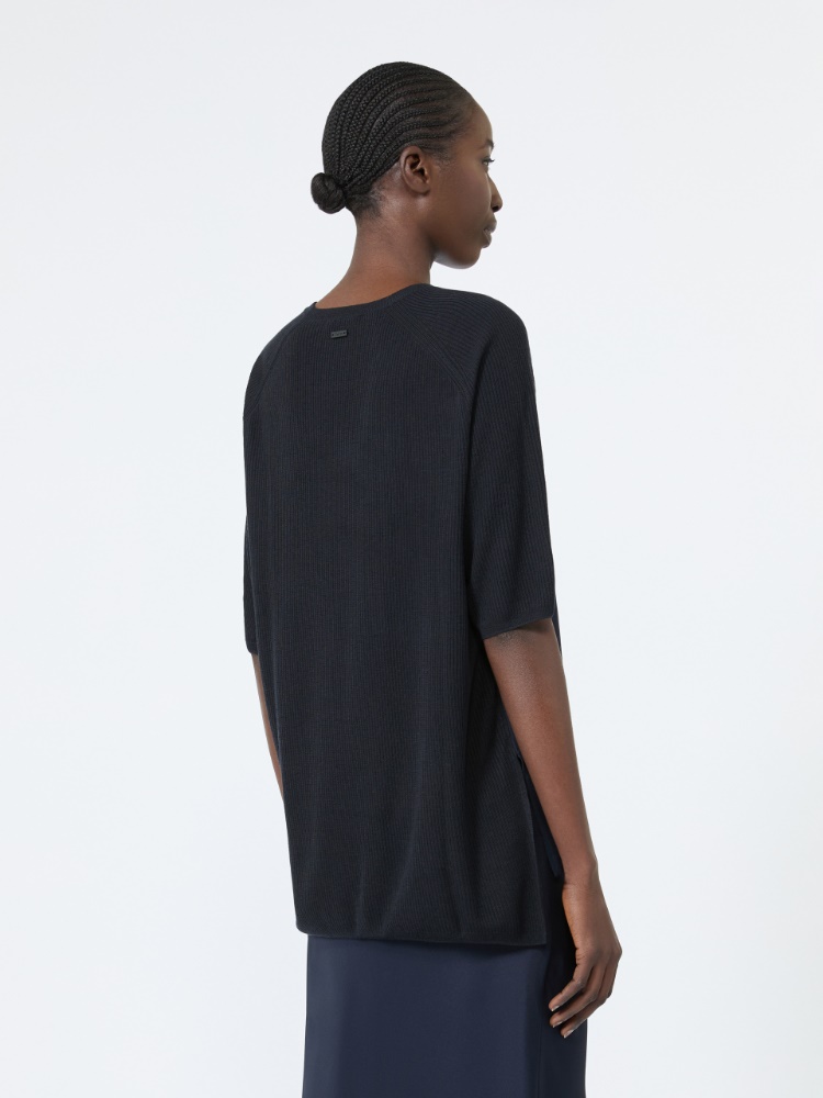 Loose cashmere and silk jumper - ULTRAMARINE - 3
