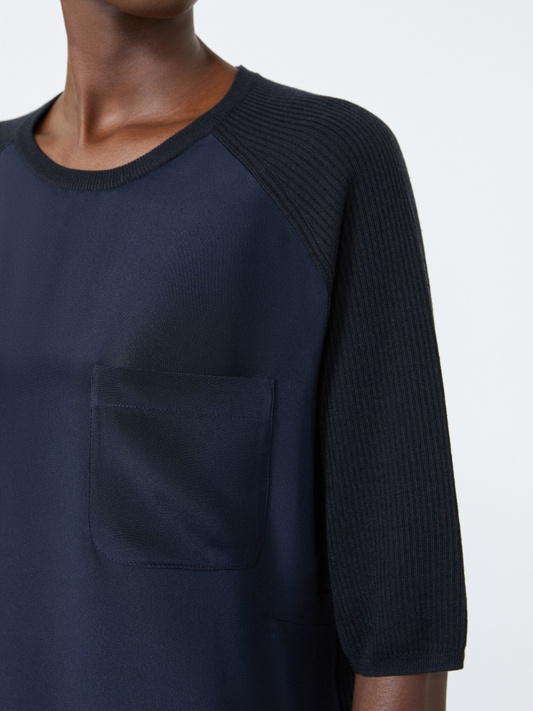 Loose cashmere and silk jumper - ULTRAMARINE - 4