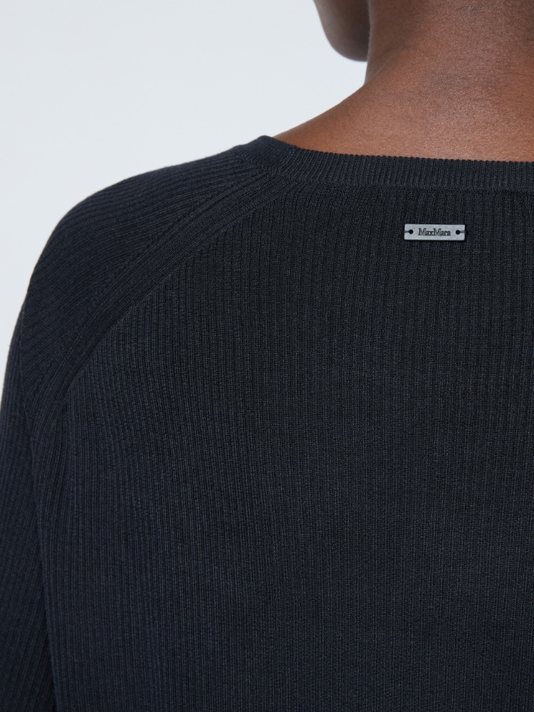 Loose cashmere and silk jumper - ULTRAMARINE - 5
