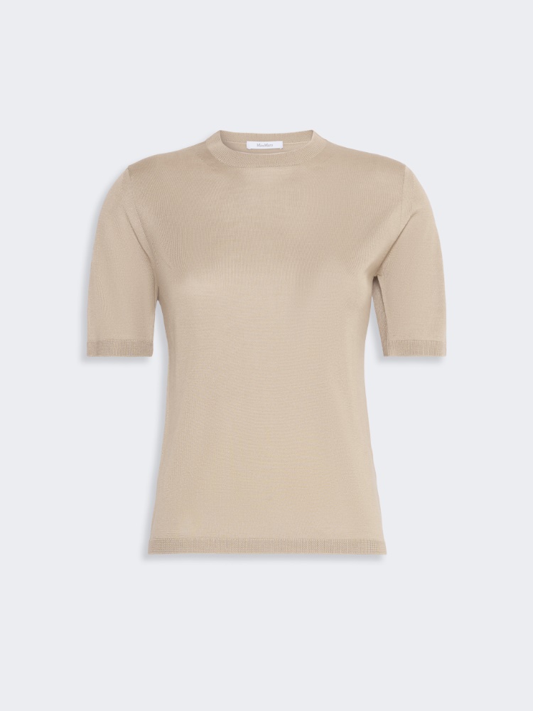 Stockinette-stitched cashmere and silk sweater - STONE - 4
