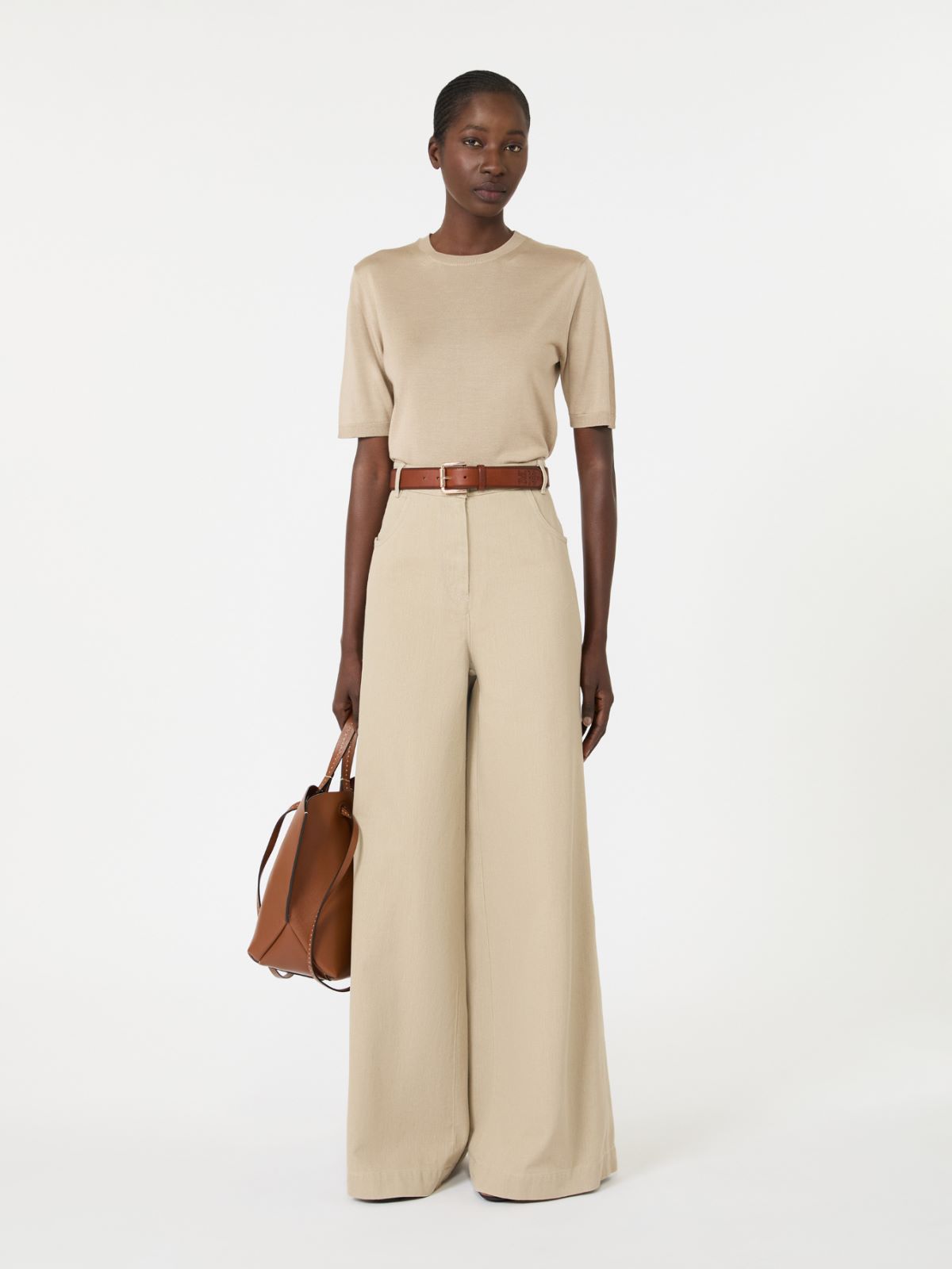 Stockinette-stitched cashmere and silk sweater + STONE - Max Mara