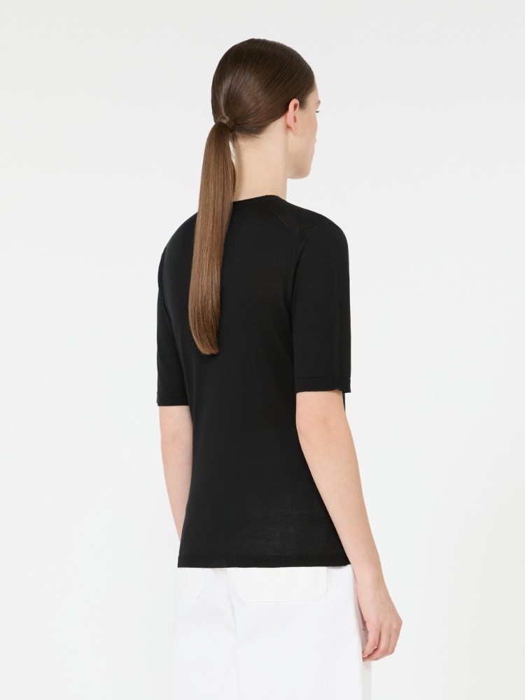 Stockinette-stitched cashmere and silk sweater - BLACK - Max Mara - 3