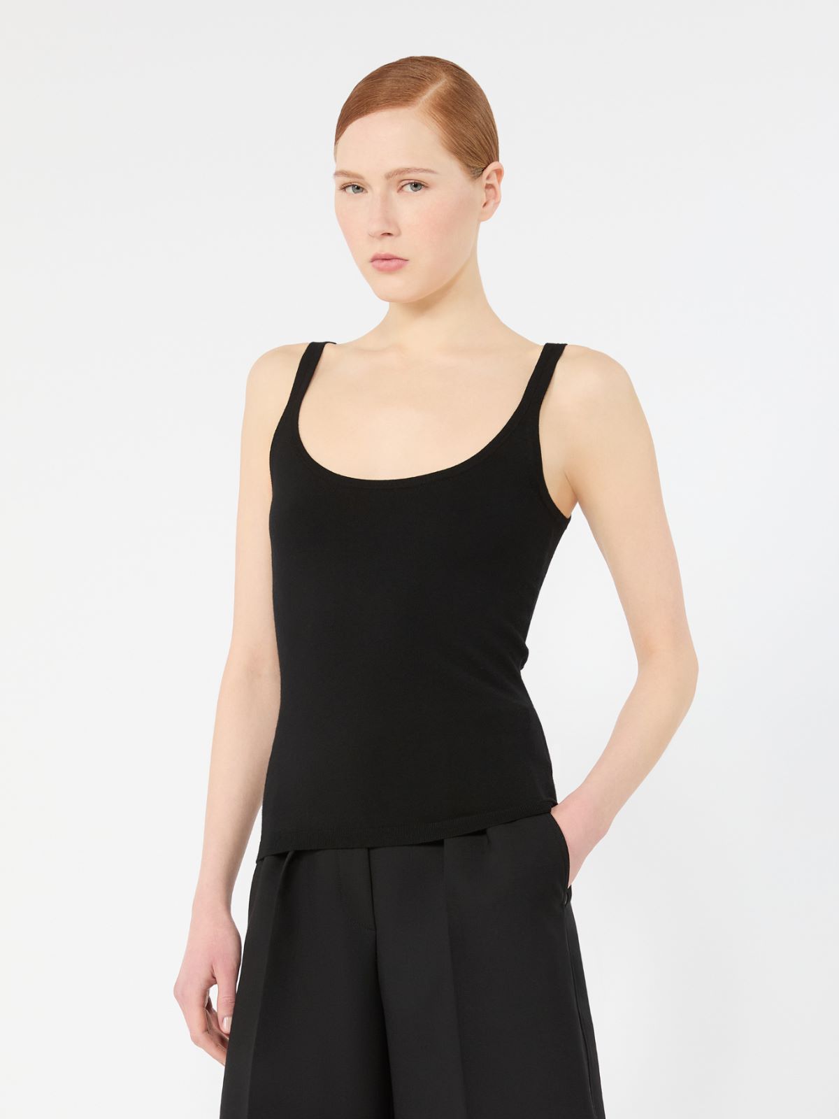 Sleeveless wool yarn sweater - BLACK - Max Mara - 2